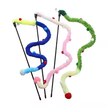 Jouet interactif pour chat – Canne à pêche avec pompons